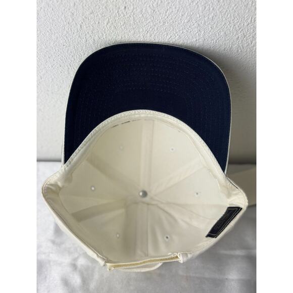 Beretta Core White Baseball Cap Adjustable Strapback Navy Brim Cotton - Picture 4 of 6